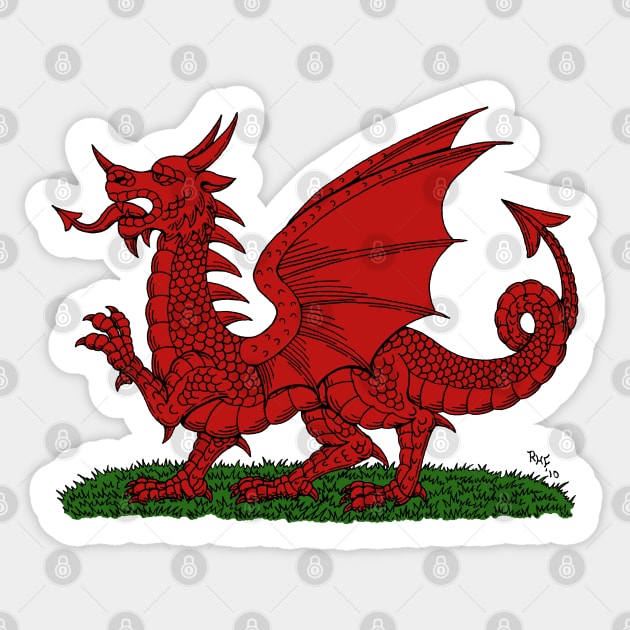 Red Dragon of Wales Sticker by AzureLionProductions